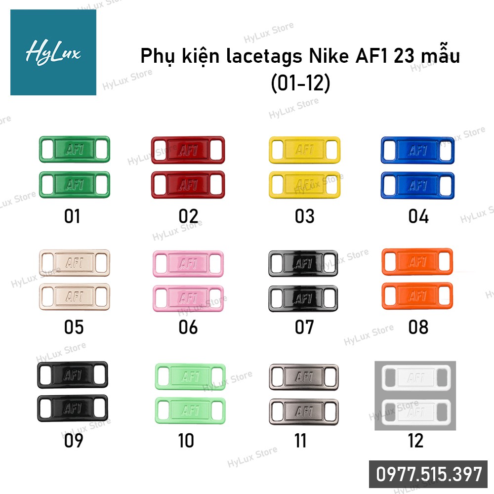 Phụ kiện Lacetag Nike Air Force 1 (AF1) bằng kim loại 23 mẫu