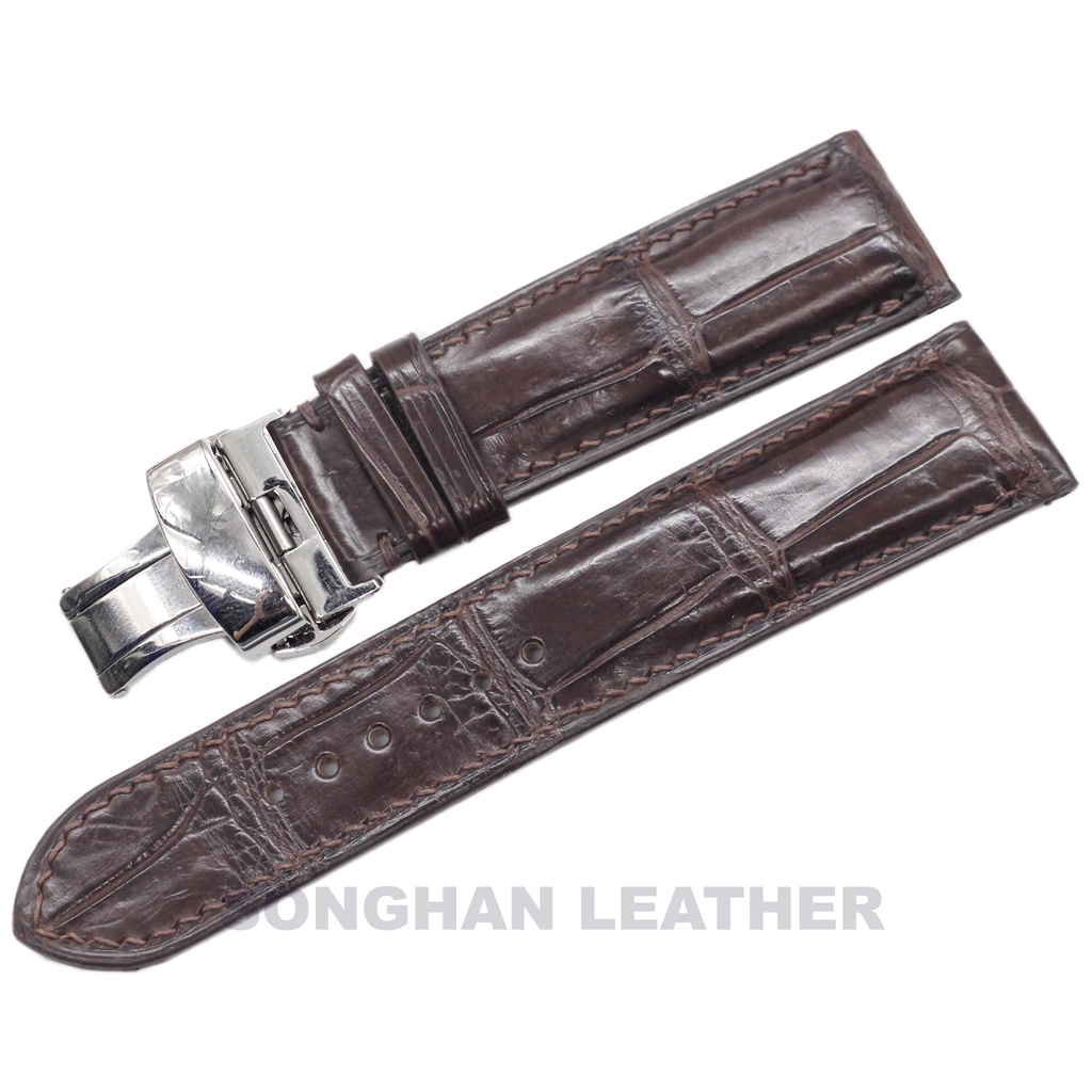 Dây Da Đồng Hồ Songhan Leather WT02.Dây Da Cá Sấu Kèm Khóa Bướm Gập Cao Cấp+Chốt thông minh dễ dàng lắp ráp.BH 6 Tháng