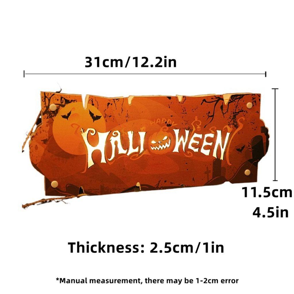Bảng Hiệu Trang Trí Cửa Có Thể Tái Sử Dụng Kèm Đèn Chủ Đề Halloween