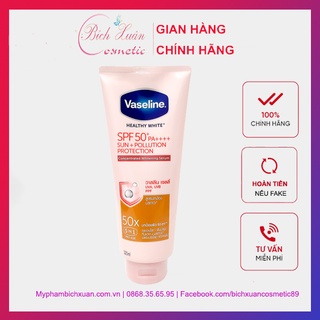 Dưỡng thể Vaseline 50x Thái Lan dưỡng trắng da, chống nắng SPF50 320ml