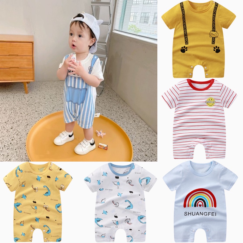 Bộ Áo Liền Quần Tay Ngắn Chất Liệu Mỏng Cao Cấp Thời Trang Cho Bé