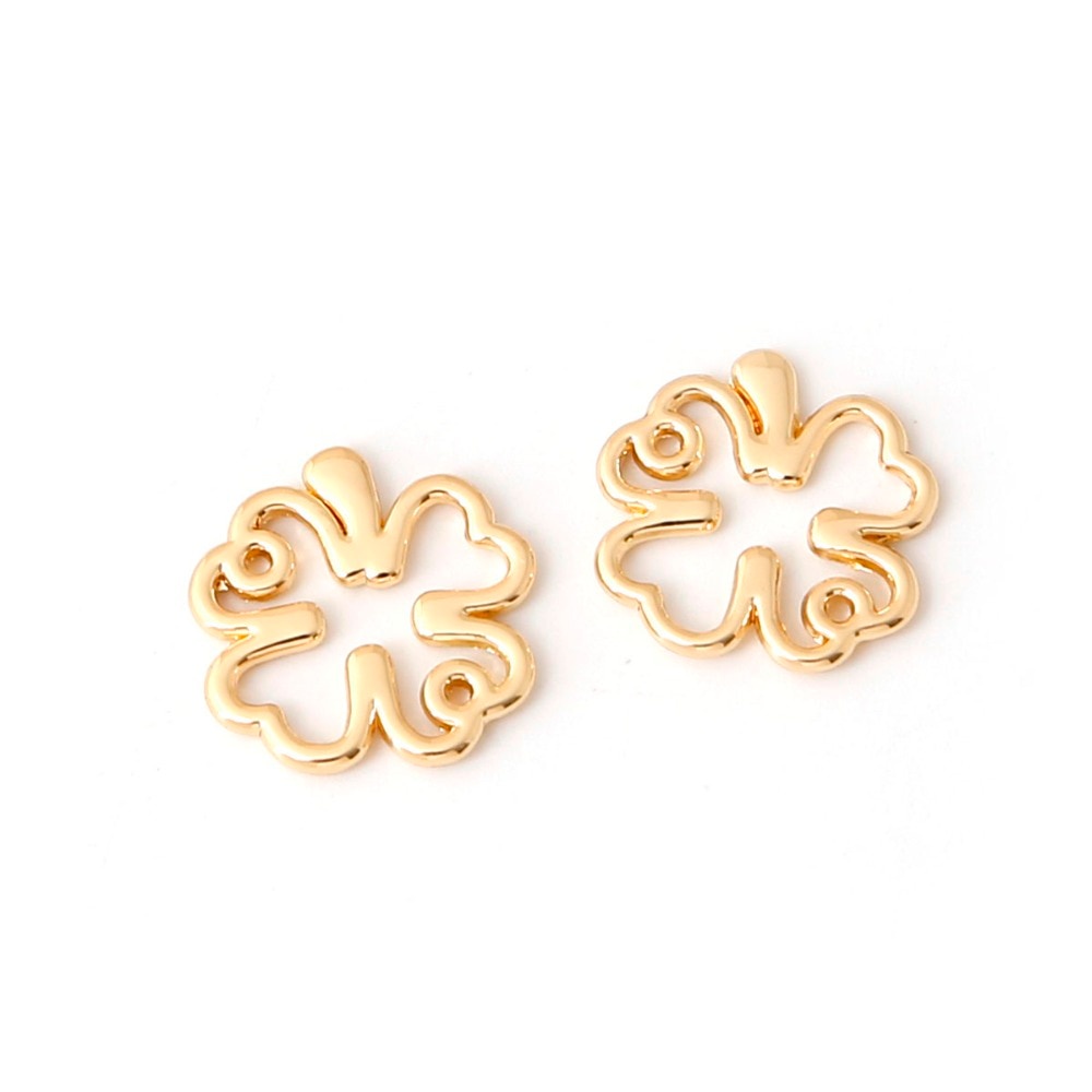 Set 10 mặt phụ kiện hình bông hoa màu vàng bằng kim loại dùng cho làm đồ trang sức thủ công dễ thương