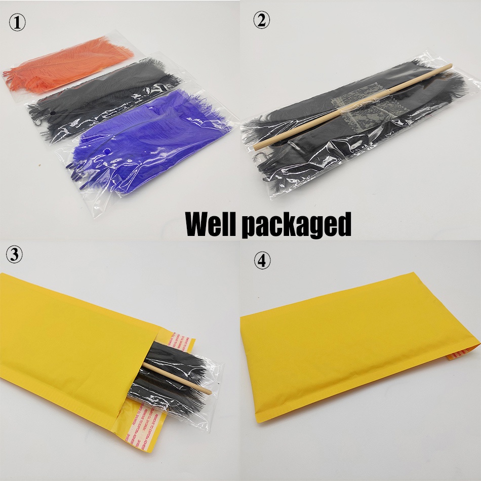 Bộ 5 Lông Đà Điểu Tự Nhiên 15-20CM Dùng Làm Đồ Trang Sức