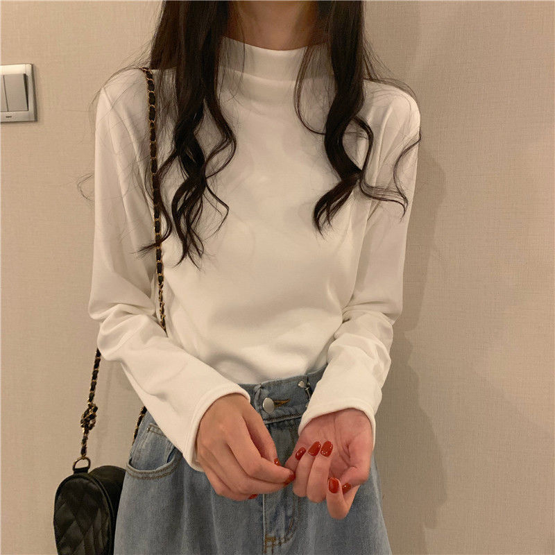 Áo dệt kim hai mặt giữ nhiệt cổ cao dài tay phù hợp cho nữ