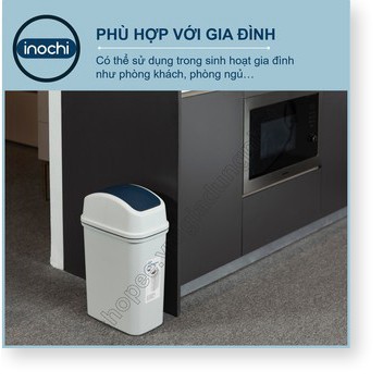 Thùng Rác Nhựa Nắp Lật Inochi 15 Lít Rất Đẹp Làm Sọt Rác Văn Phòng, Khách Sạn, Đựng Rác Gia Đình, Để Bàn Trong Nhà