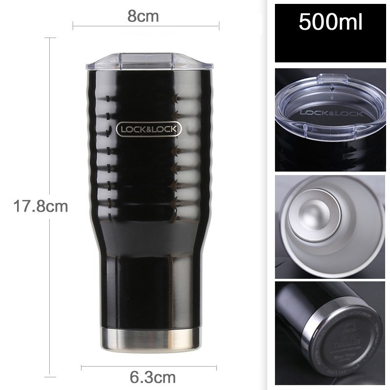 Ly Giữ Nhiệt Lock&Lock Wave Tumbler LHC4147BLK 500ml