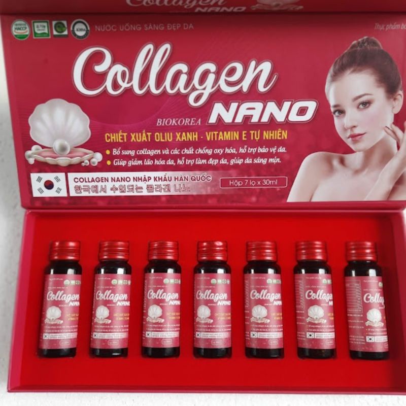 0COLLAGEN NANO_Collagen nước uống Hàn Quốc Hộp 7 chai làm trắng da trẻ hoá làn da xoá mờ nám đều màu da