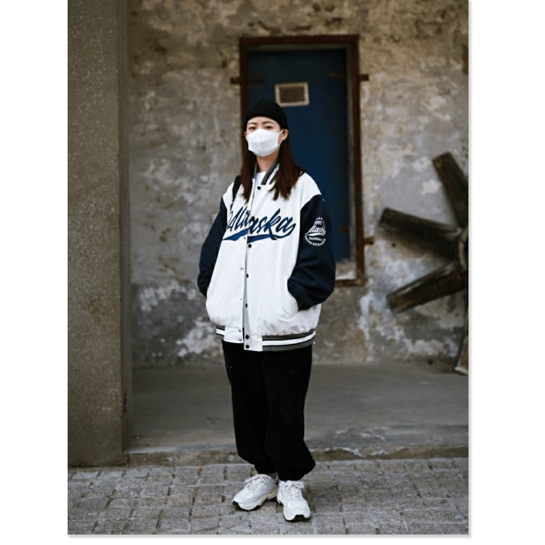 Aó khoác Bomber unisex phối tay chất dù 2 lớp dày mịn