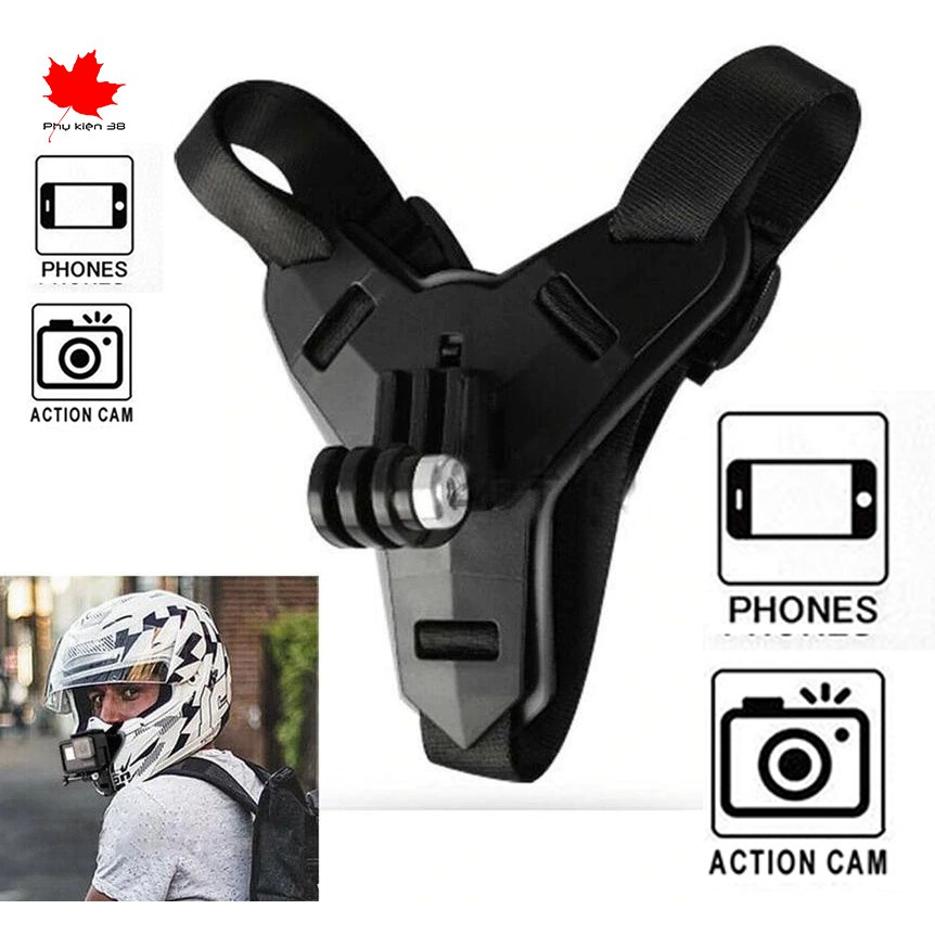 Bộ mount gắn Gopro lên cằm mũ, nón bảo hiểm fullface cho gopro 5 6 7 8, Sjcam, Yi Action, Osmo Action - GoPro101