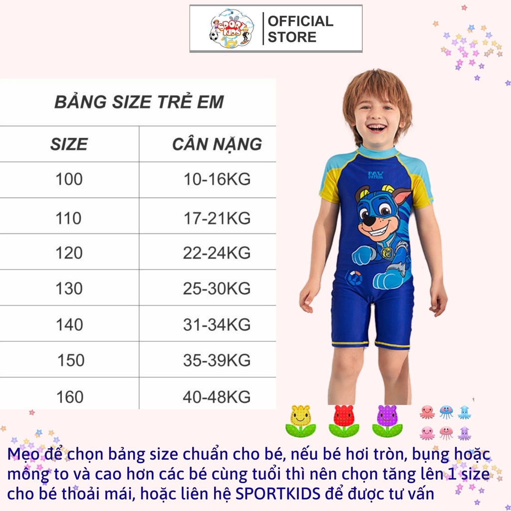 Đồ Bơi Liền Thân Cho Bé Trai Từ 10kg Đến 45kg SPORTKIDS