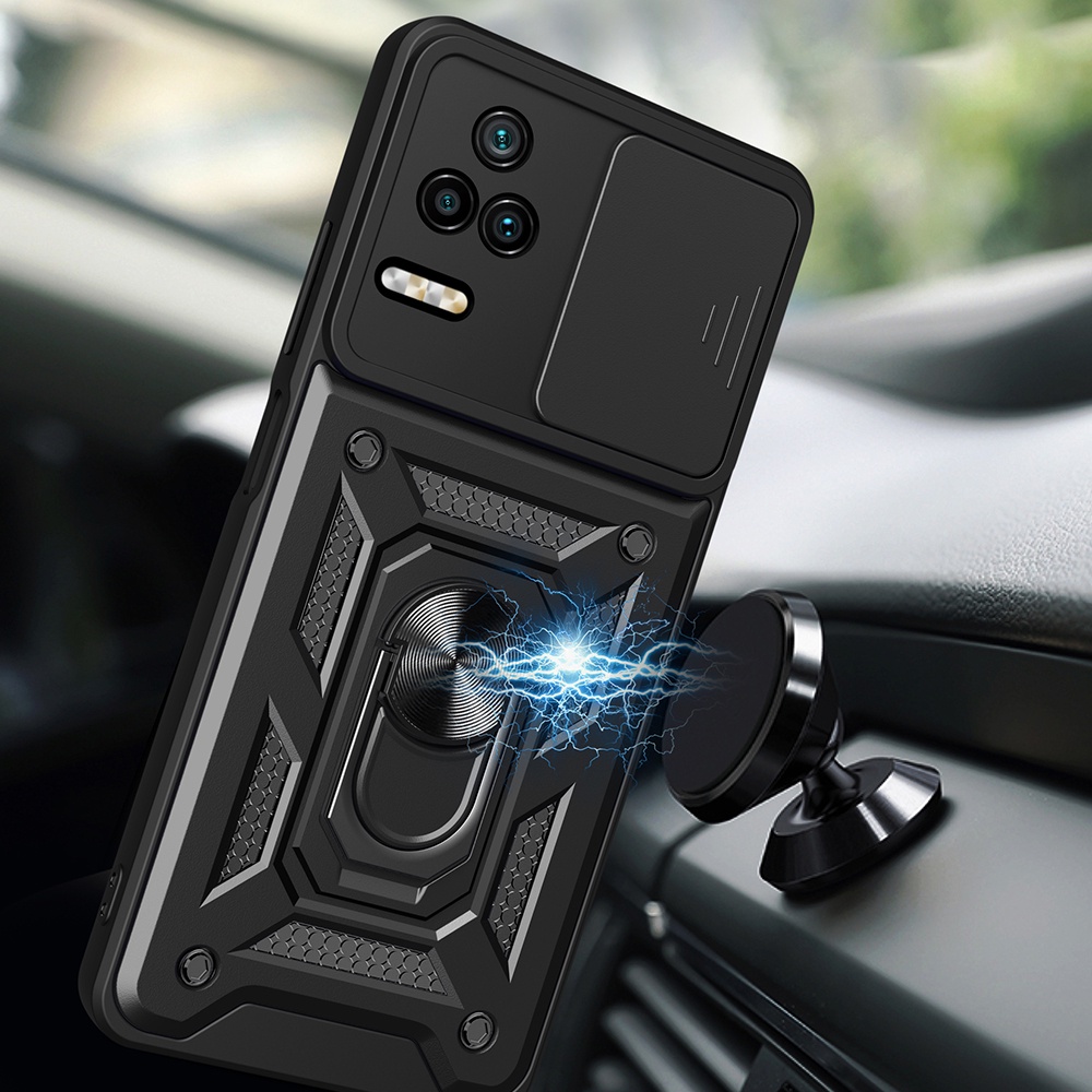 Ốp Điện Thoại Có Vòng Trượt Bảo Vệ Camera Cho Xiaomi Poco F4 Poco X4 GT 5G Poco M4 Pro 4G Redmi Note 11 Pro Redmi K40 K50 K40s Redmi 10C