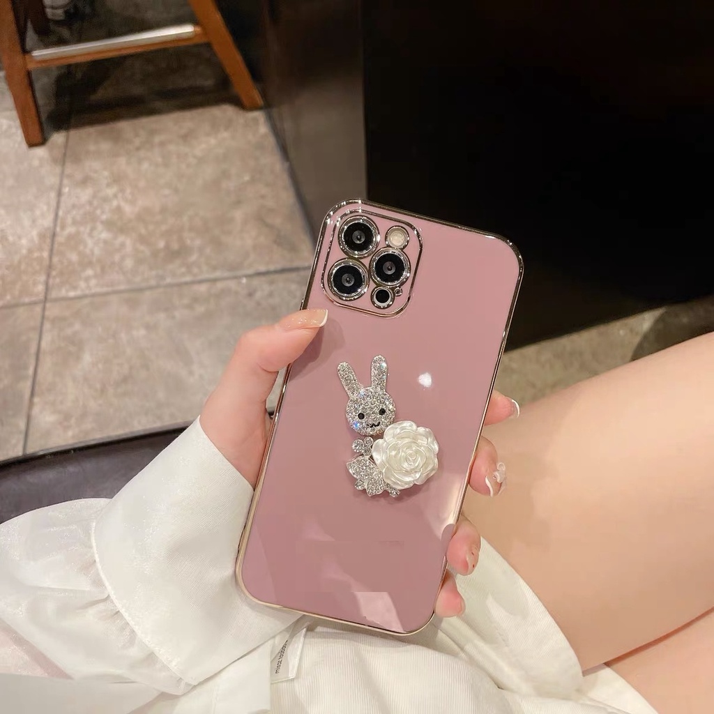 Ốp Điện Thoại tpu Mềm Hình Thỏ Đính Đá Cho Iphone 7plus 12 pro max 11 pro max xs max xr x 13promax 14Proax