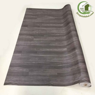 Simili trải sàn vân gỗ màu nâu đen, bề mặt có vân nhám như gỗ thật - 1m²
