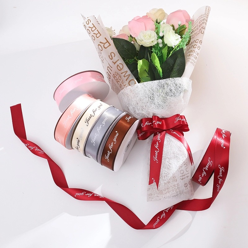 Ruy băng lụa bản 2.5cm in chữ Just for you nhiều màu