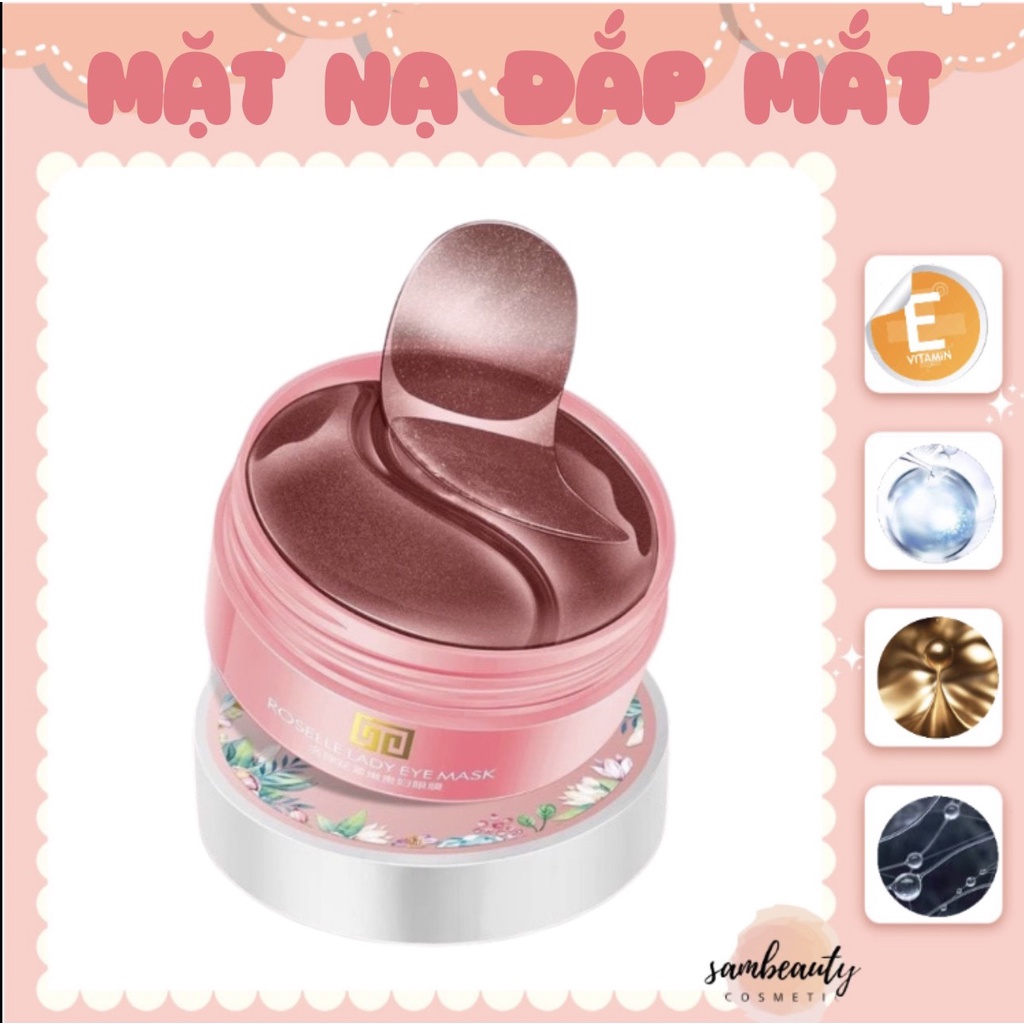 HỘP 60 MIẾNG MẶT NẠ MẮT COLLAGEN VỚI CHIẾT XUẤT TỪ HOA HỒNG DƯỠNG ẨM LÀM SÁNG VÙNG DA DƯỚI MẮT HIỆU QUẢ SamBeauty