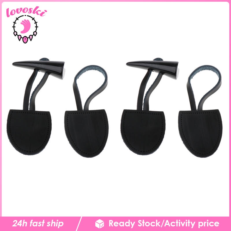 Set 2 Bộ Nút Thắt Sừng Da PU Làm Áo Khoác Trang Trí Thủ Công DIY