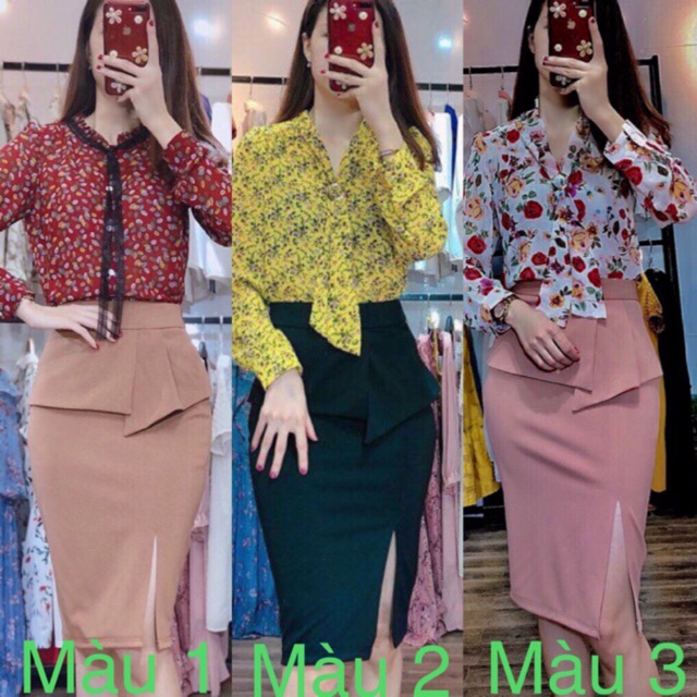 CHÂN VÁY XẺ TRƯỚC TÀ XẾP LY ( có video quay)