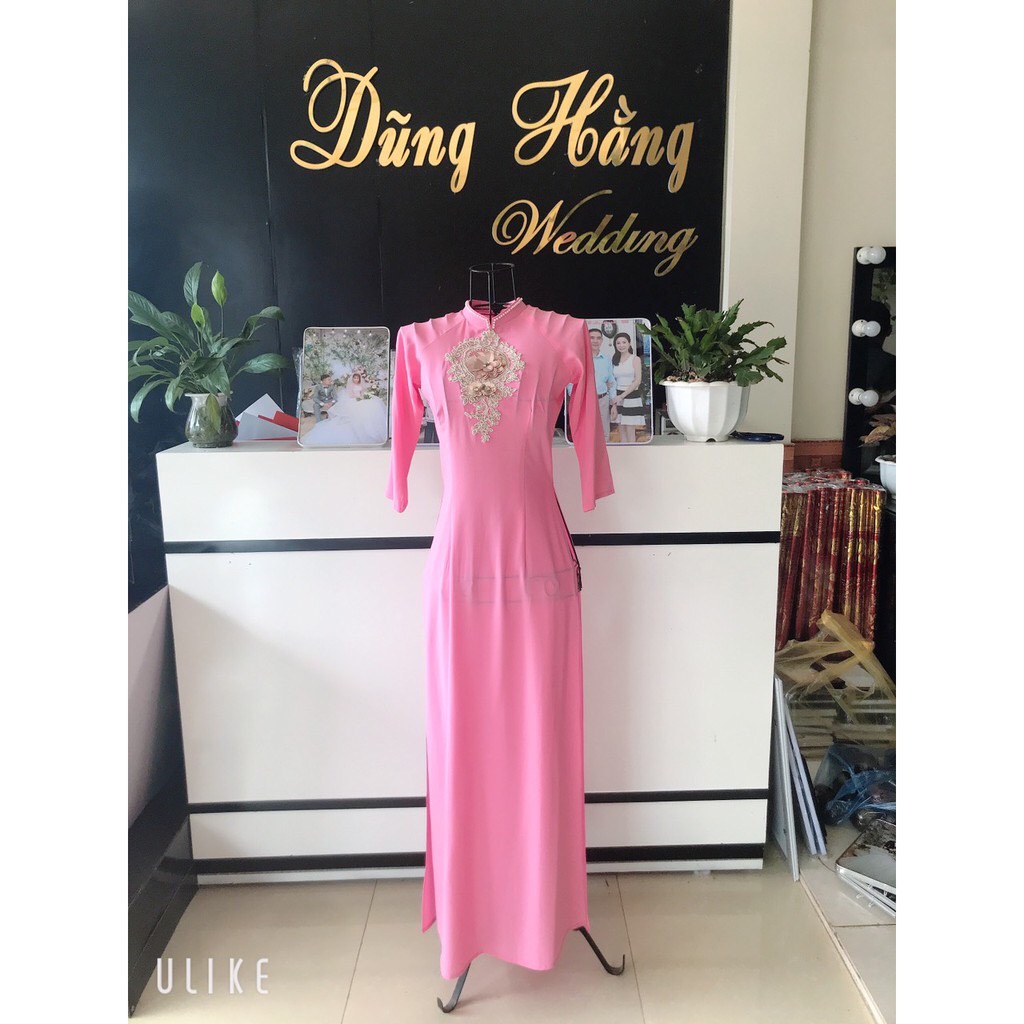 ÁO DÀI HỒNG CỔ CAO