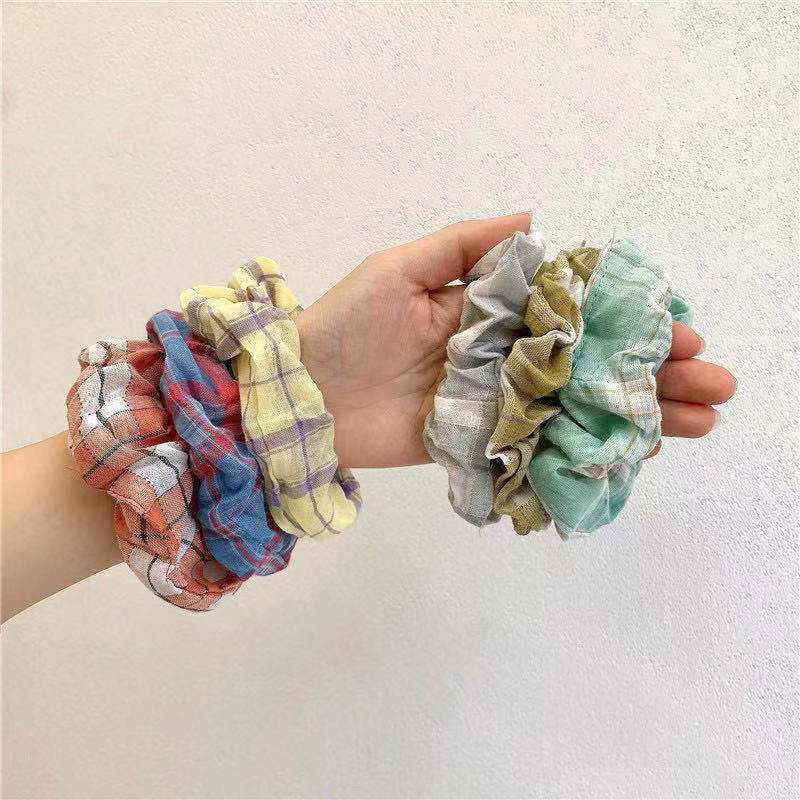 Dây Buộc Tóc Cao Su Co Giãn Không Đường May Màu Sắc Ngọt Ngào Phong Cách Hàn Quốc