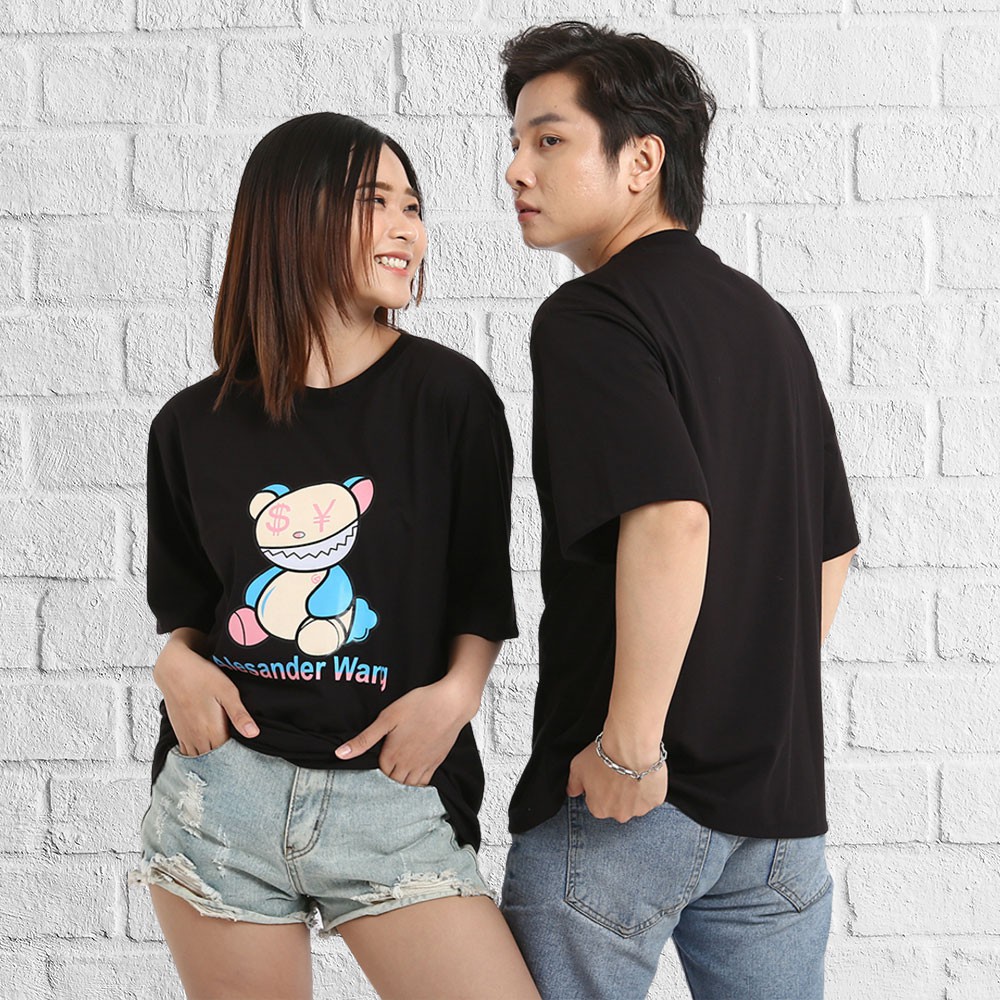 Áo thun tay lỡ phong cách unisex cổ tròn cho nam nữ in hình Gấu Mập đẹp T5