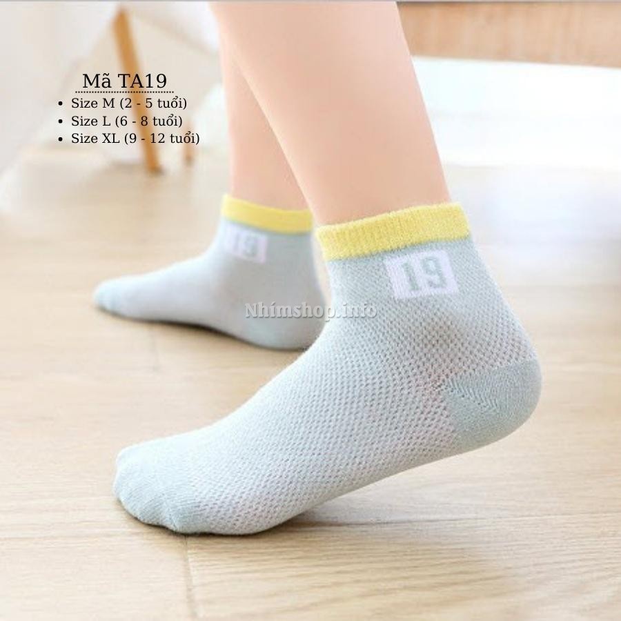 Tất lưới mùa hè cho bé trai bé gái cổ cao mắt cá thời trang năng động cá tính phù hợp trẻ em học sinh 2 - 12 tuổi TA19