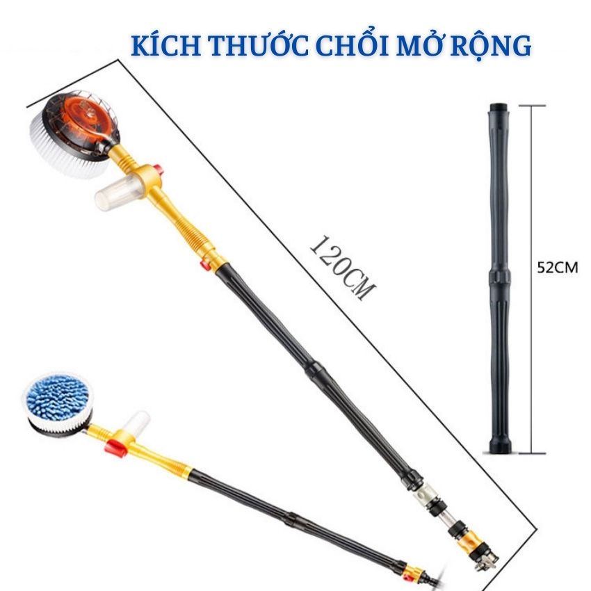 Chổi Rửa Xe Ôtô Tự Xoay 360 Độ - Tiện Lợi Sử Dụng Dễ Dàng Giúp Tiết Kiệm Công Sức Mỗi Khi Lau Rửa