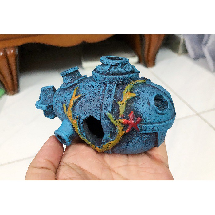 TÀU NGẦM TRANG TRÍ HỒ CÁ NON BỘ 11X6X7CM