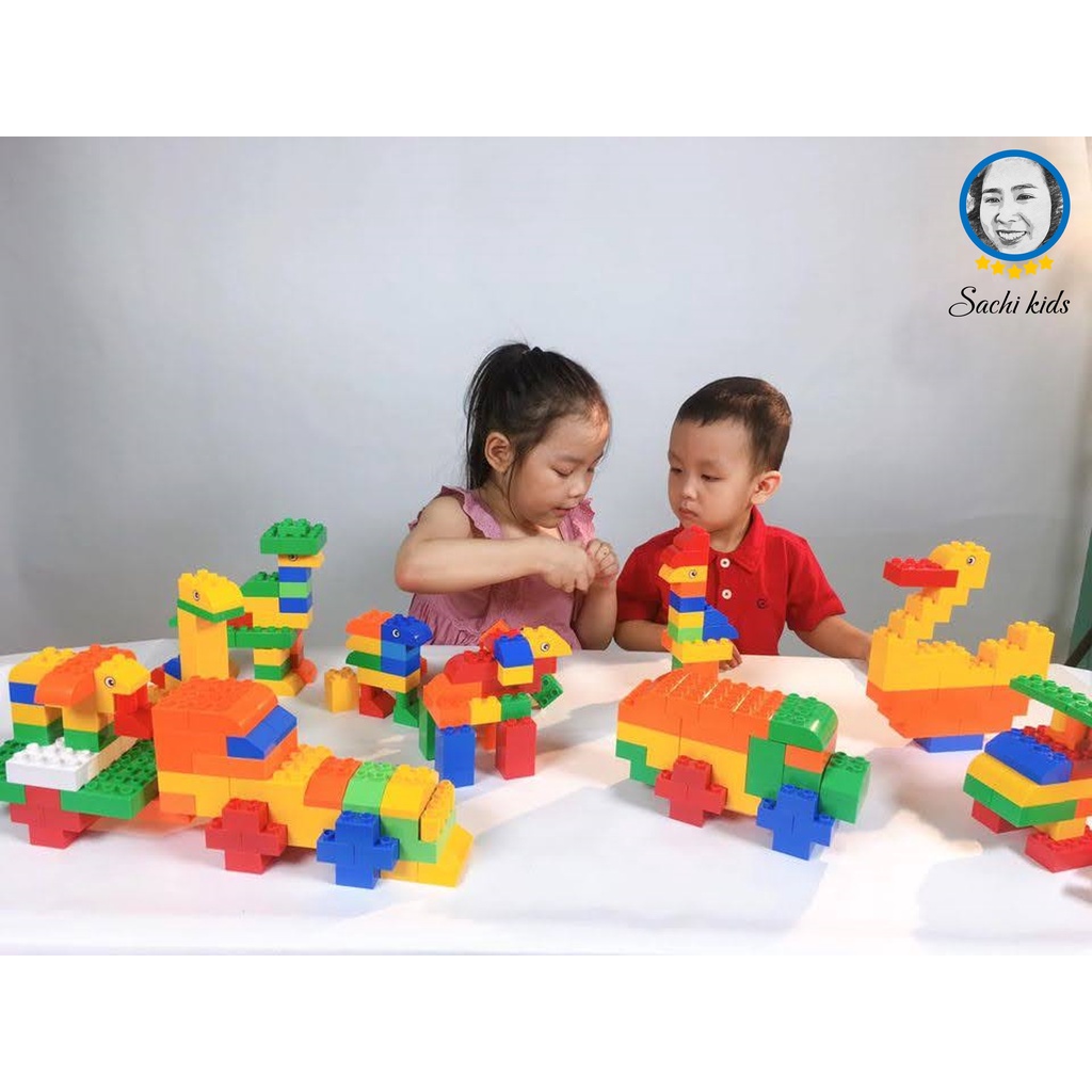 1kg Đồ Chơi Lắp Ghép Lego cỡ Duplo Cho Bé Rèn Luyện Phát Triển Trí Tuệ - Stem Hàng Việt Nam Chất Lượng Cao-Sachi kids