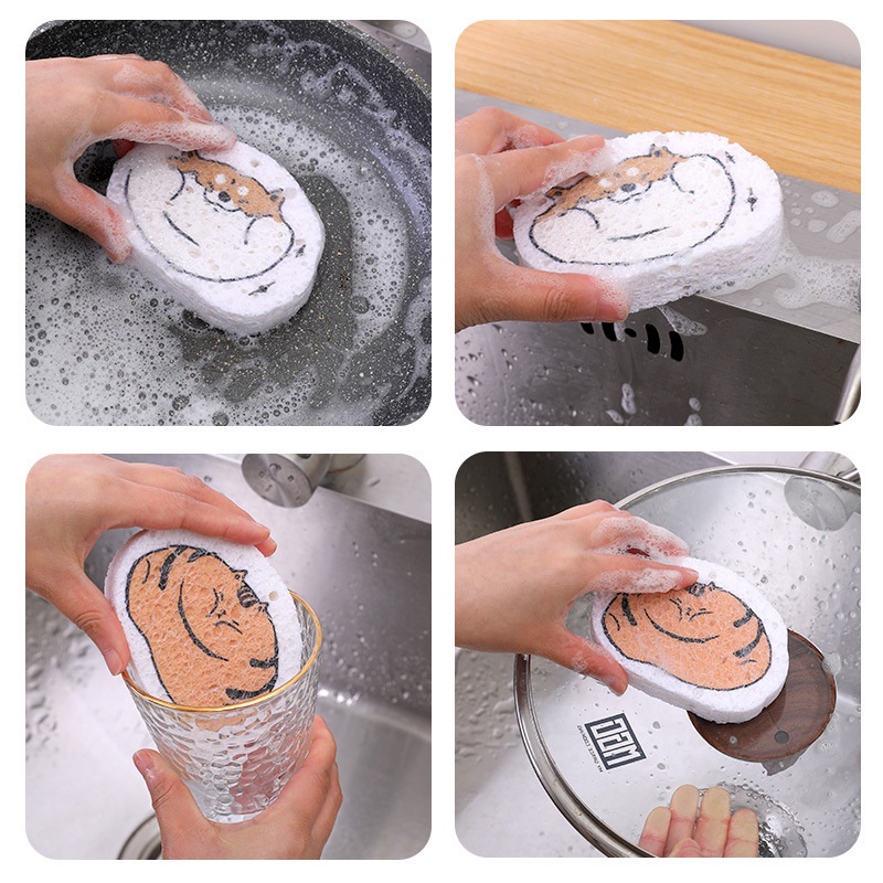 Miếng rửa bát bọt biển nở được hình thú siêu kute ( hình ngẫu nhiên )
