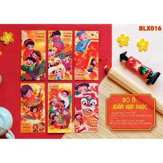 Bao Lì xì 2023 - BST Xuân Vạn Phúc BLX016 (1 chủ để 6 mẫu) - do Họa sĩ Thiết kế độc quyền cho Xưởng bao lì xì