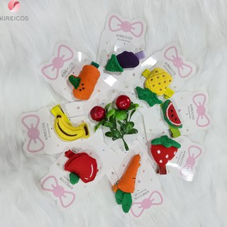 Kẹp Tóc Bấm mái Trái Cây Nhồi Bông Hoa Quả Siêu Cute