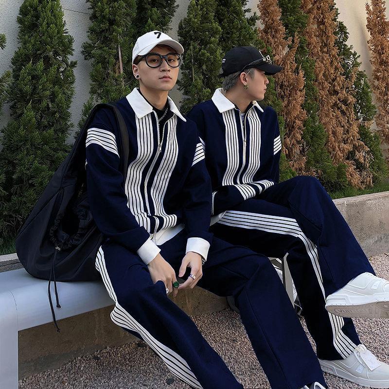 Bộ Đồ Thể Thao Áo Sweater Phối Quần Dài Kiểu Hàn Quốc Thời Trang Xuân Thu Cho Nam