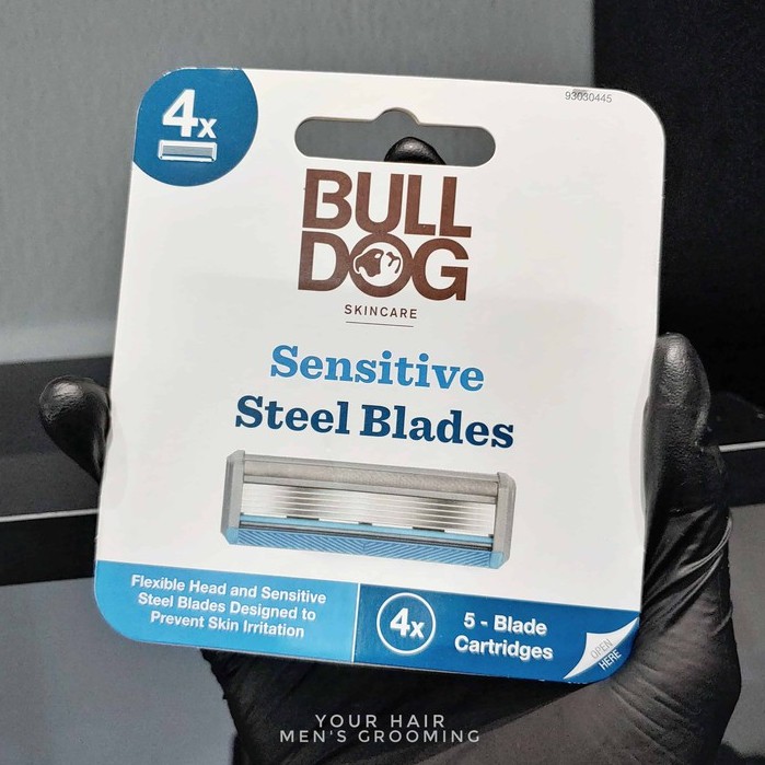 [Tặng kèm Quà] Bộ 4 lưỡi dao cạo cho da nhạy cảm Bulldog Sensitive Steel Blades | Nhập khẩu chính hãng UK