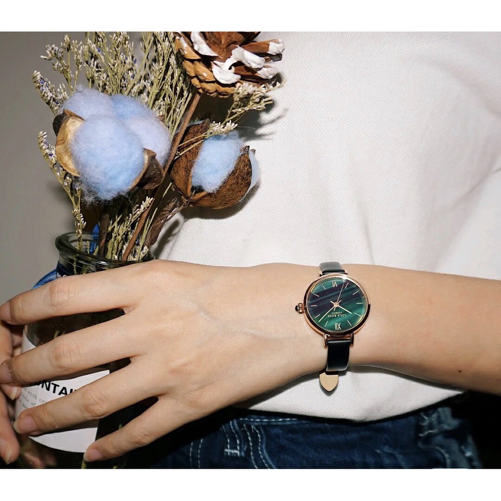 Đồng hồ nữ chống nước đồng hồ Lolarose đá malachite cao cấp mặt số 30mm dây da bò Italy mềm mại bảo hành 2 năm LR2032 | BigBuy360 - bigbuy360.vn