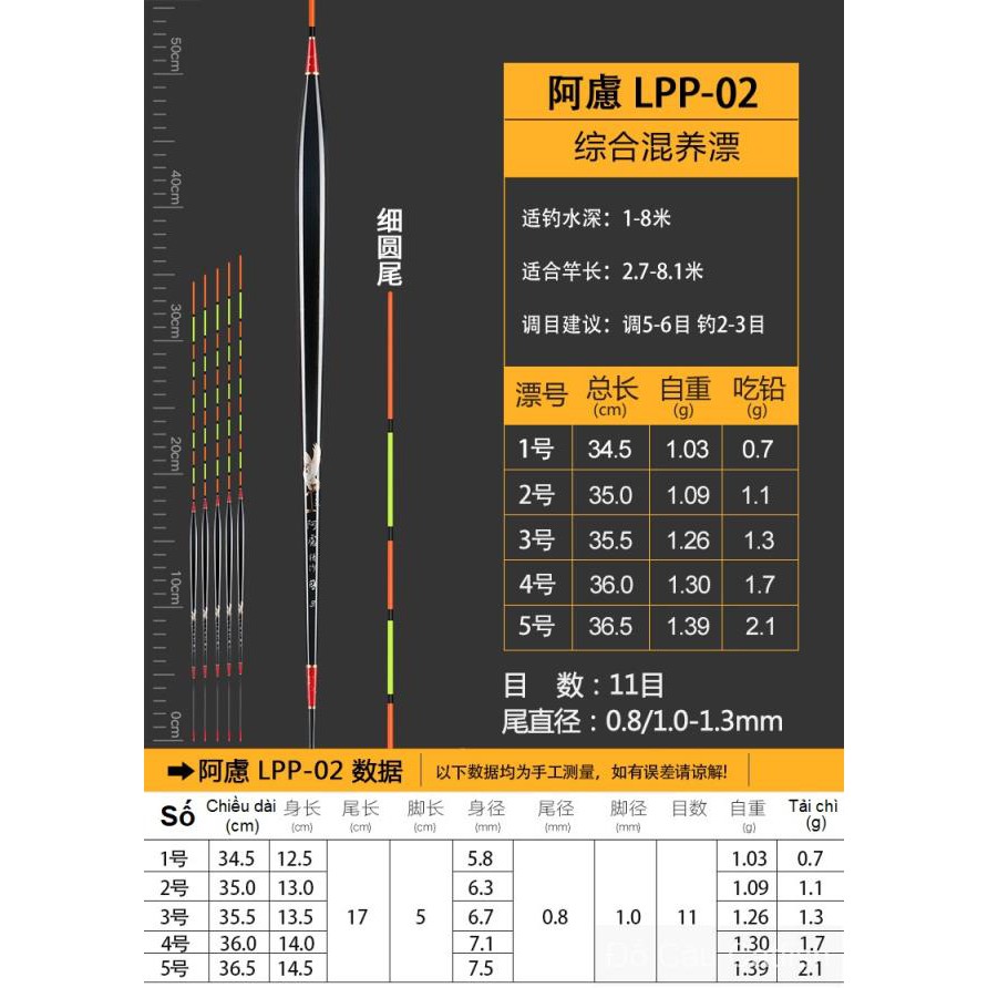 Phao Nano Hạt Trắng LPP-02 cao cấp-phao kim chuyên rô phi câu đài