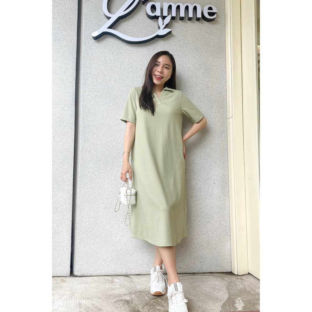 [NEW ARRIVIAL] Đầm bầu suông đẹp cổ bẻ RIKA DRESS phong cách Hàn Quốc nhẹ nhàng by L'amme