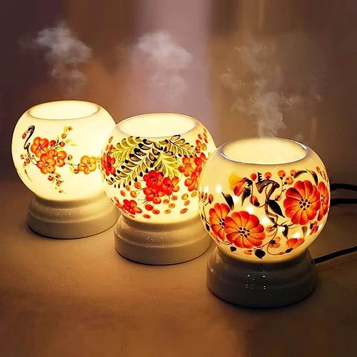 Đèn Đốt Tinh Dầu Bát Tràng Hoa Văn (Mẫu Ngẫu Nhiên)