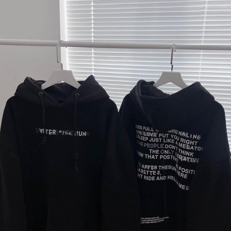 Áo Nỉ Hoodie Hình In Chữ AFTECH , Áo Form Rộng Tay Bồng To ( siêu hot)