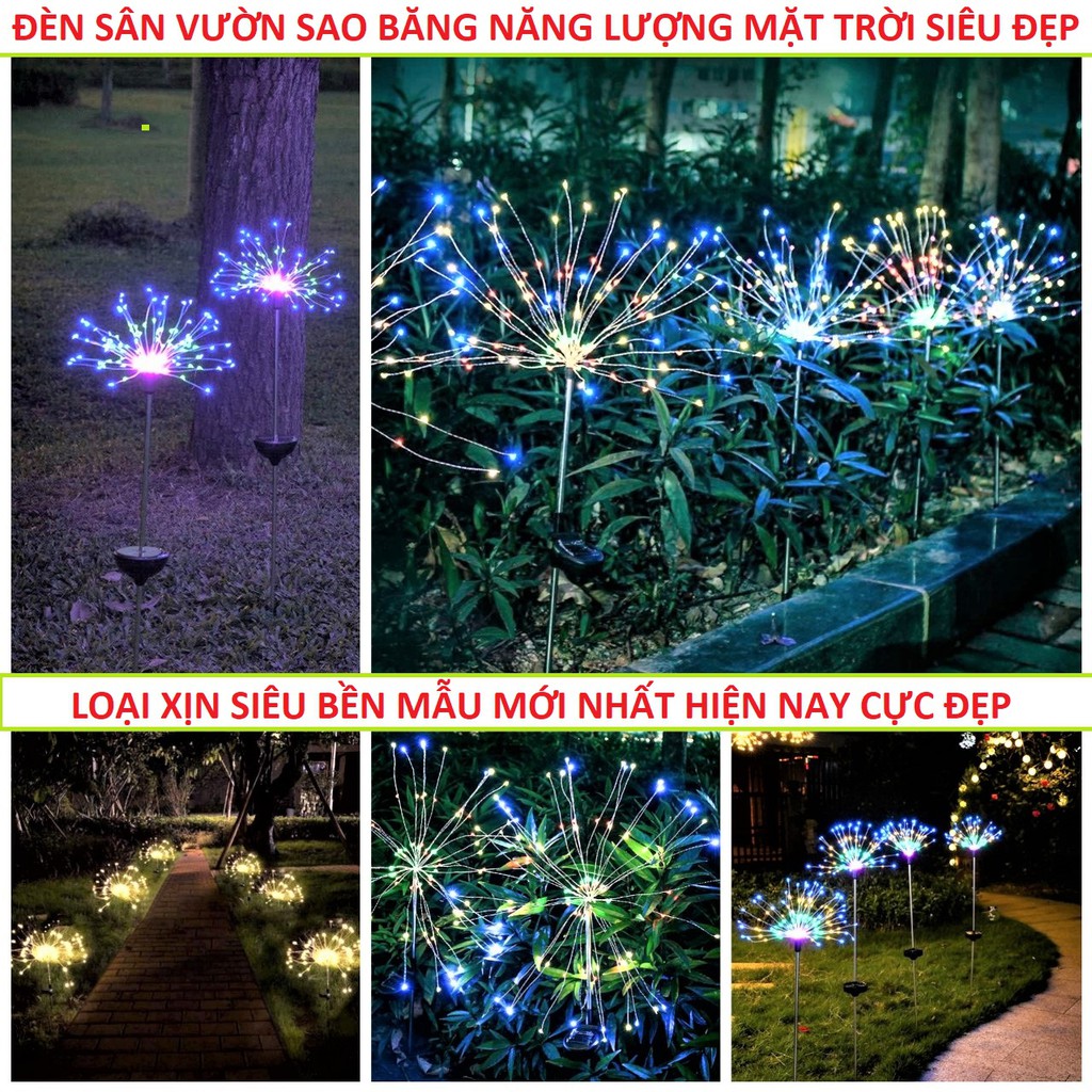 ĐÈN TRANG TRÍ NĂNG LƯỢNG MẶT TRỜI HIỆU ỨNG NHÁY PHÁO HOA CỰC ĐẸP
