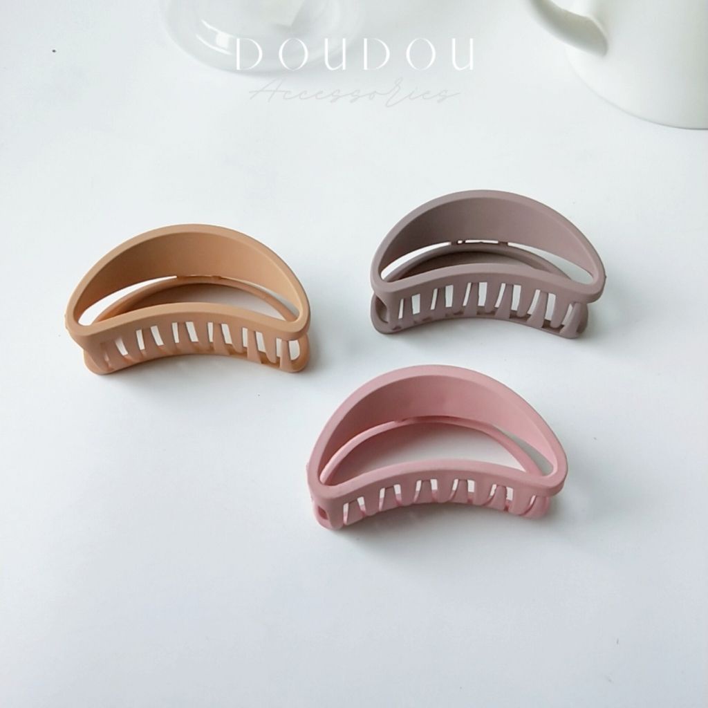 Kẹp tóc càng cua Hàn Quốc DOUDOU Cặp tóc càng cua bán nguyệt nhiều màu thời trang ZJ011