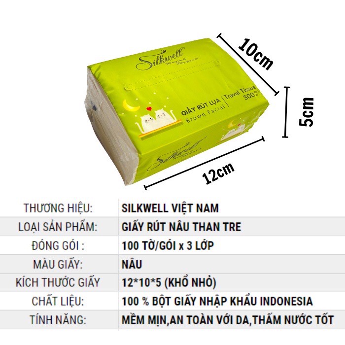 Khăn Giấy Rút Silkwell 100 tờ 3 lớp Du Lịch Nhỏ Gọn Tiện Dụng - Khăn Giấy Ăn Silkwell