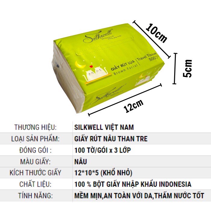 Khăn Giấy Rút Silkwell 100 tờ 3 lớp Du Lịch Nhỏ Gọn Tiện Dụng