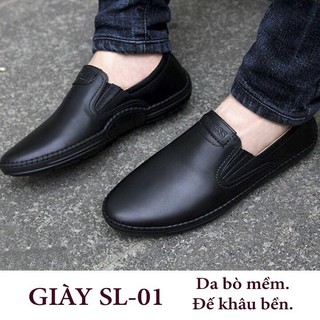 [Có Video] Giầy Lười Nam Da Bò Mềm - Màu Đen