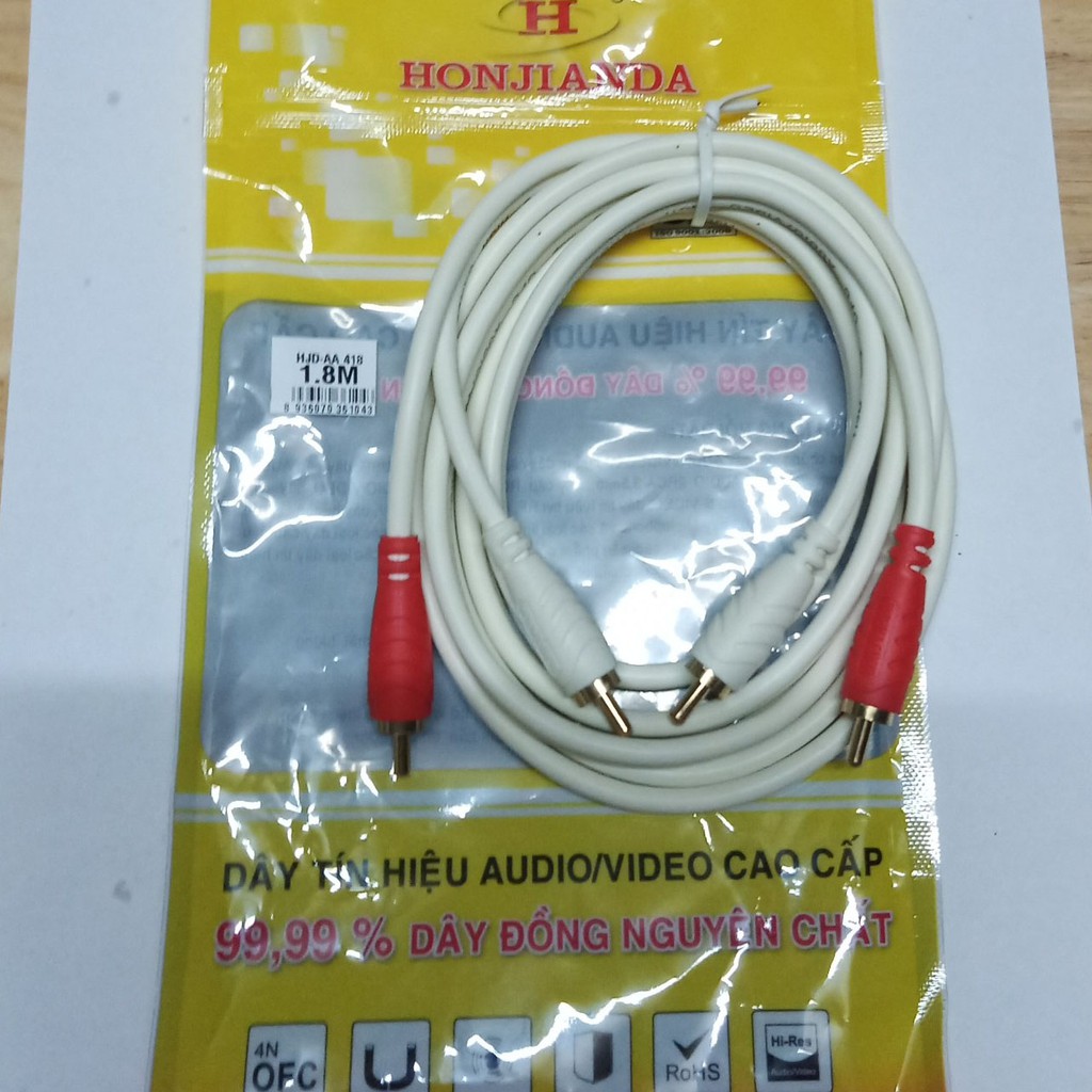 Dây AV kết nối âm thanh 4 dầu đỏ trắng