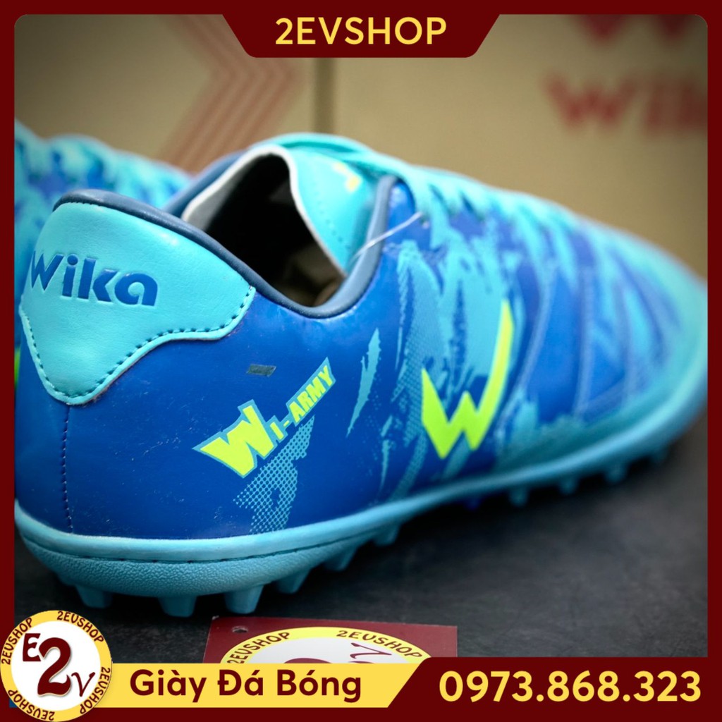 Giày đá bóng thể thao nam chất Wika Army Xanh Dương, giày đá banh cỏ nhân tạo đế mềm - 2EVSHOP