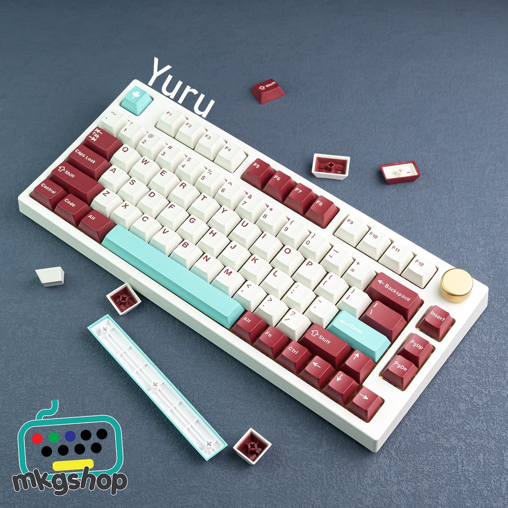 Keycap GMK Yuru clone, nhựa doubleshot, 170 nút bàn phím cơ giá rẻ, cherry profile