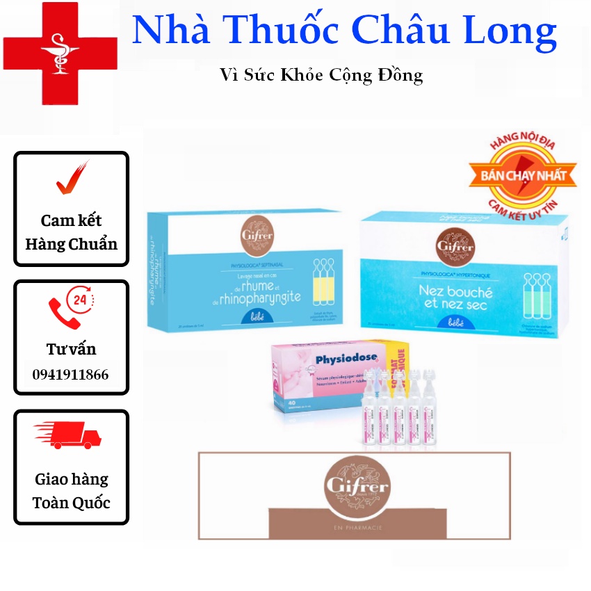 Nước Muối Sinh Lý GifrerHộp 40 ống - Xuất xứ Pháp