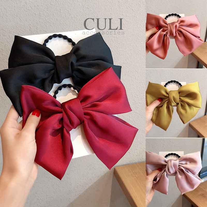 Dây cột tóc đính nơ bản to -  hot trend phong cách Hàn Quốc, bánh bèo cho nữ