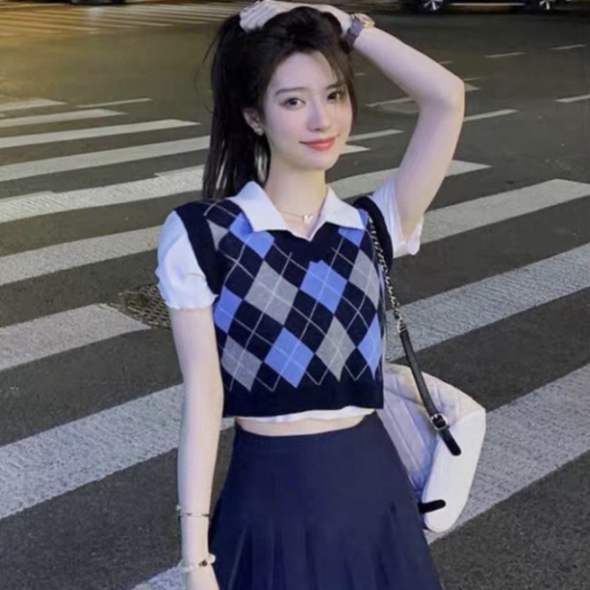 Áo Len Gile Nữ GUMAX Quảng Châu, Áo Gile Len Nữ Cổ Tròn Ulzzang Hàn Quốc Trẻ Trung Cá Tính | BigBuy360 - bigbuy360.vn