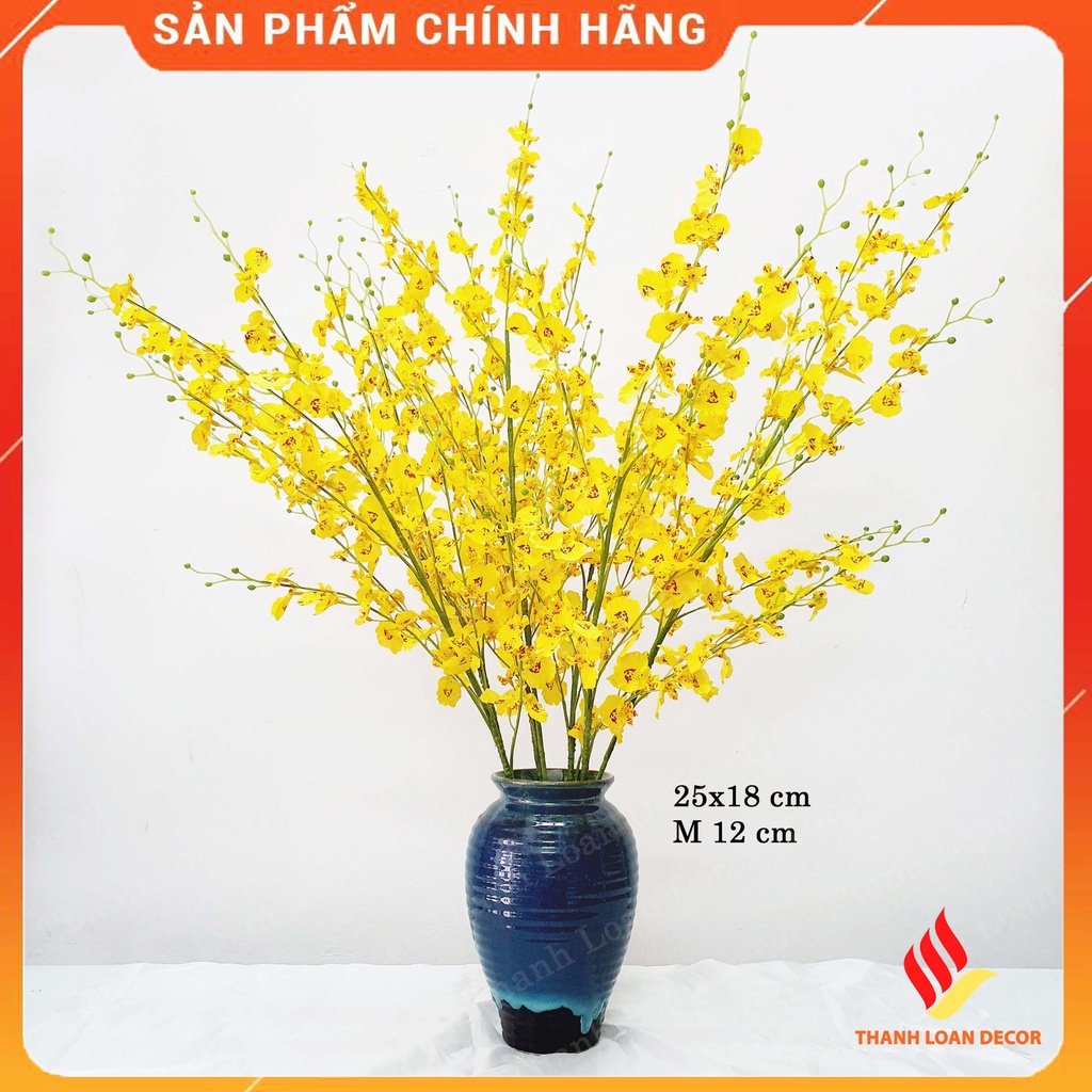 Bình hoa gốm sứ Bát Tràng trang trí phòng khách cỡ trung cao 25 cm - 32 cm -  Men xanh hỏa biến